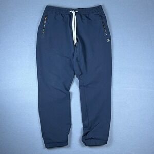 Wowie Mens Navy Blue Joggers Stretch Active Pants Geometric Pocket Size L